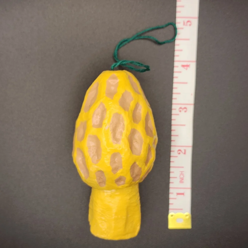 Hand Crafted Yellow and Brown Mushroom Ornament